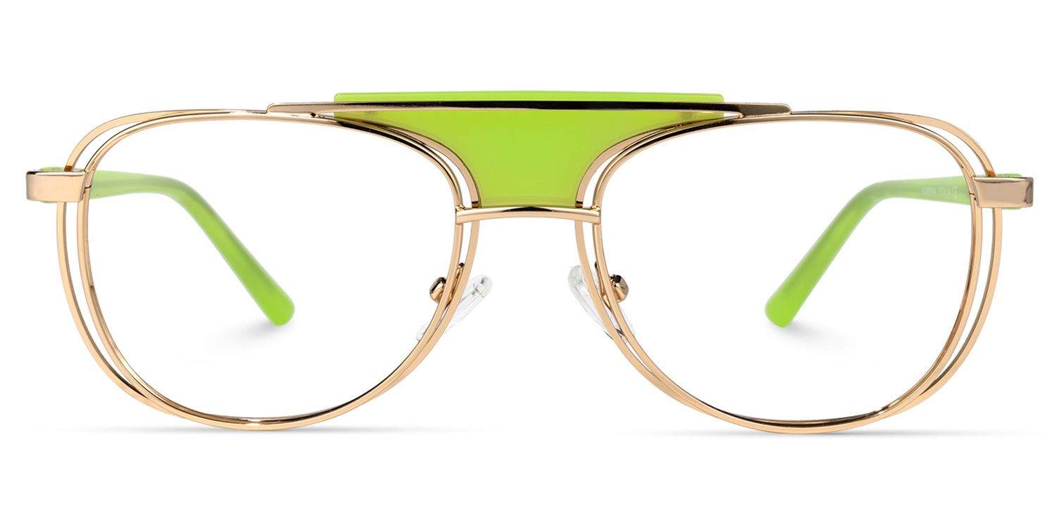 Rosado - Aviator Green Eyeglasses | Vooglam Angle View