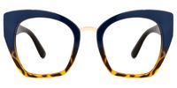 Hoda - Cat Eye Blue/Tortoise Eyeglasses | Vooglam Angle View