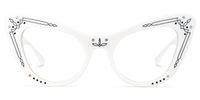 Bratton - Cat Eye White Eyeglasses | Vooglam Angle View