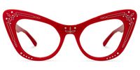 Bratton - Cat Eye Red Eyeglasses | Vooglam Angle View