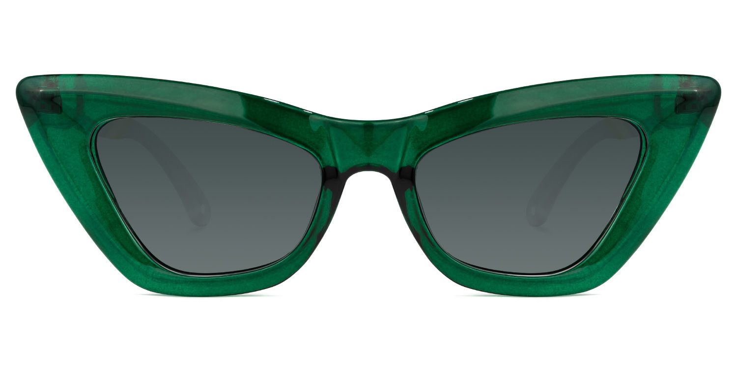 Jeanette - Cat Eye Green Sunglasses | Vooglam Angle View