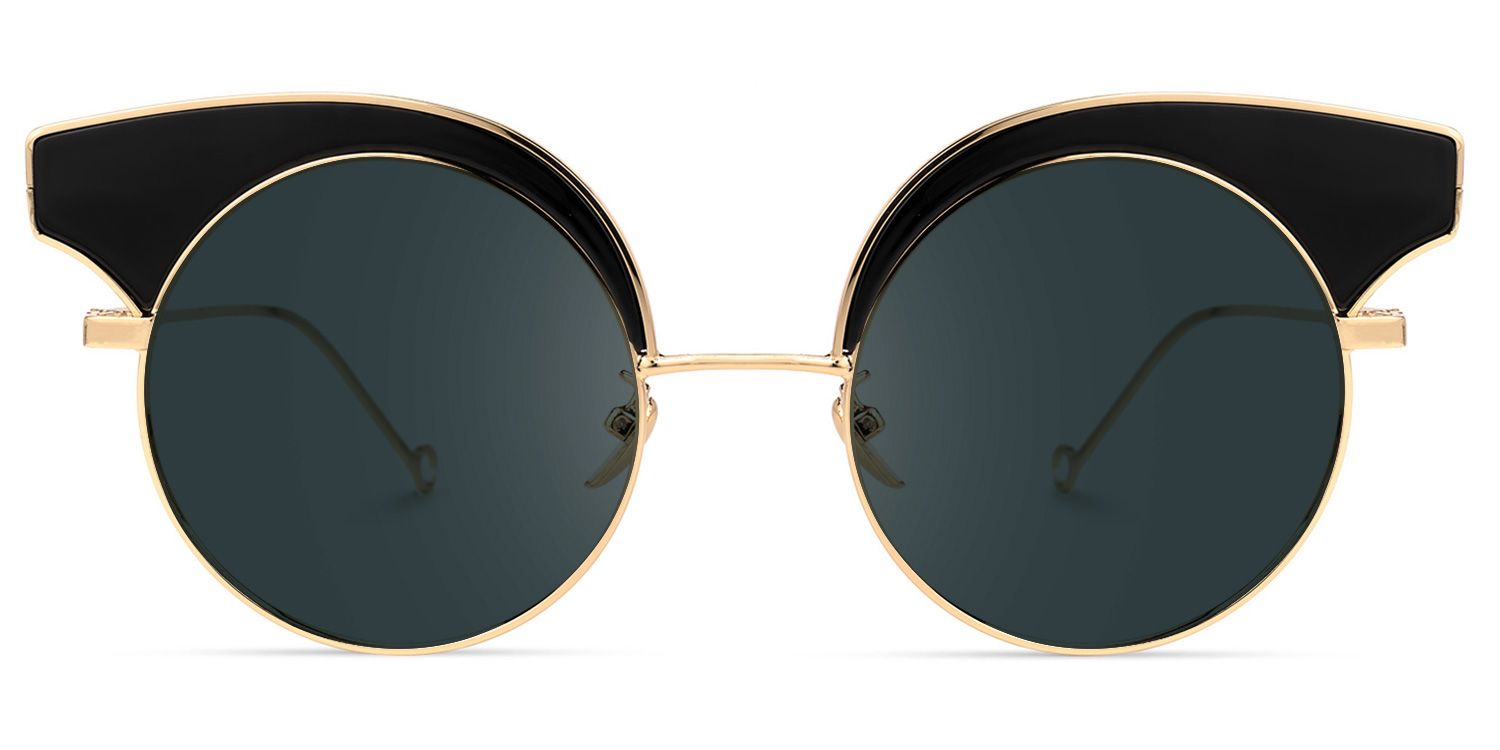 Santiago - Round Black Sunglasse | Vooglam Angle View