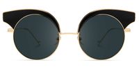 Santiago - Round Black Sunglasse | Vooglam Angle View