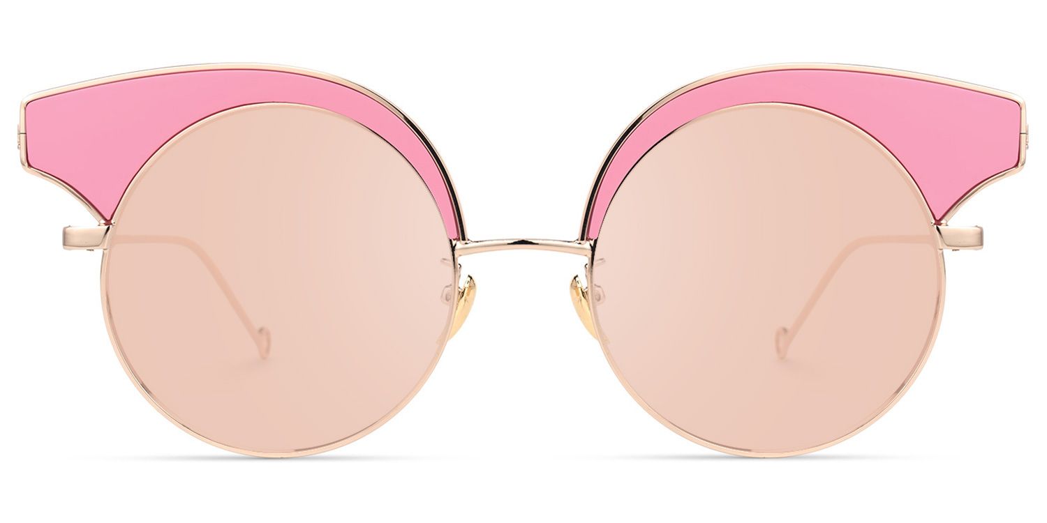 Santiago - Round Pink Sunglasses product detail 2