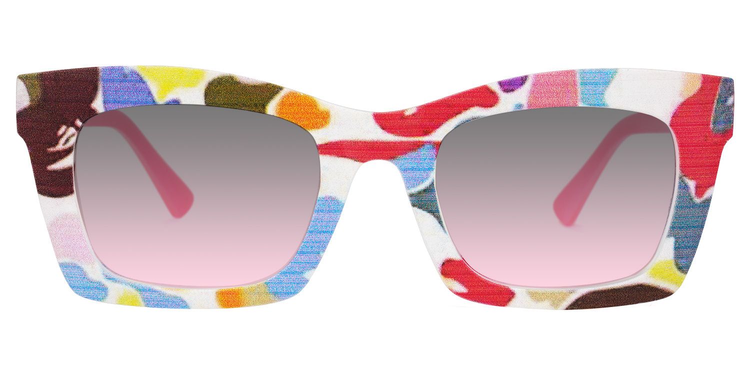 Lourido - Rectangle Multicolor Sunglasses | Vooglam Angle View