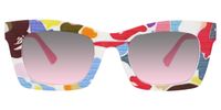 Lourido - Rectangle Multicolor Sunglasses | Vooglam Angle View