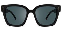 Foxx - Square Black Sunglasses | Vooglam Angle View