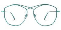 Hicks - Geometric Blue Eyeglasses | Vooglam Angle View