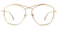Hicks - Geometric Gold Eyeglasses | Vooglam Angle View