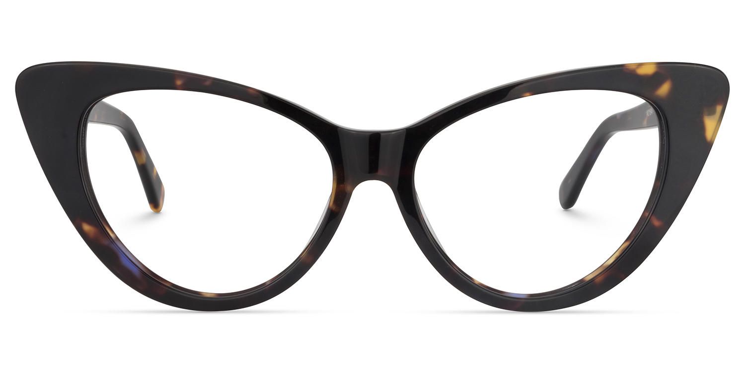 Cute Cat Eye Gold/Tortoise Eyeglasses│Vooglam Optical Glasses Angle View
