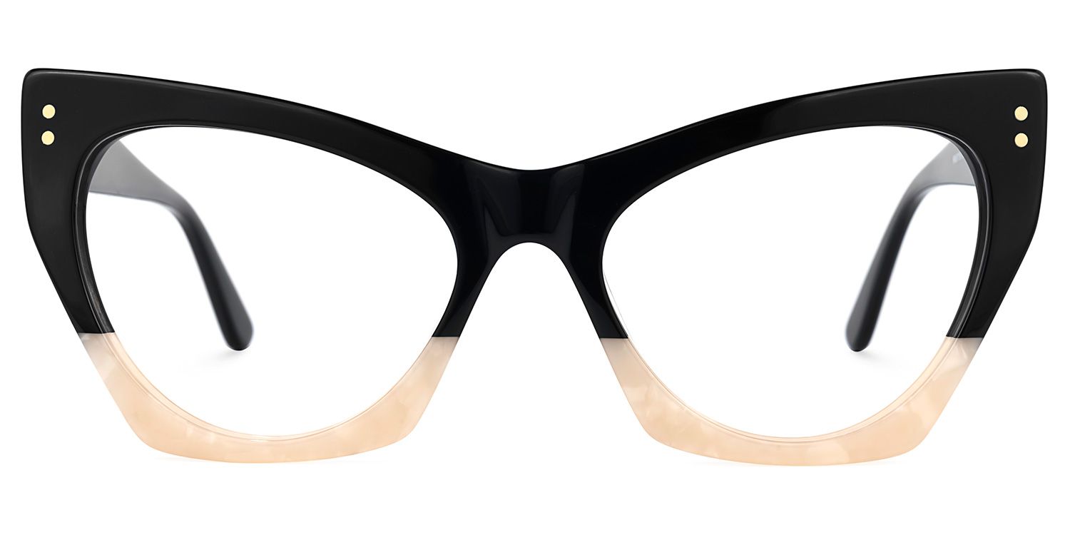 Viana - Cat Eye Black Eyeglasses | Vooglam Angle View