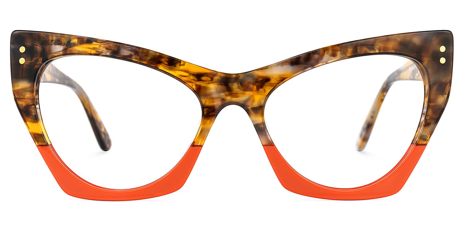 Viana - Cat Eye Two-tone Eyeglasses | Vooglam Angle View