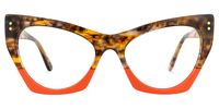 Viana - Cat Eye Two-tone Eyeglasses | Vooglam Angle View