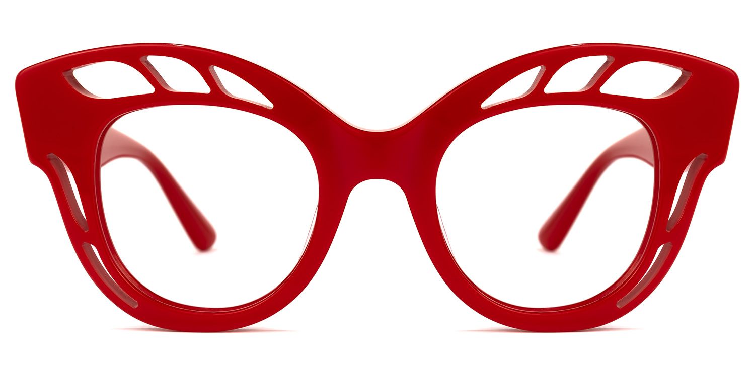 Wimberly - Cat Eye Red Eyeglasses | Vooglam Angle View