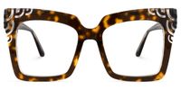 Yamizka - Square Tortoise Eyeglasses | Vooglam Angle View