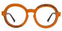 Marcela - Round Orange Eyeglasses | Vooglam Angle View