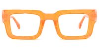 Cherie - Vibrant Orange Chunky Bold Square Glasses | Vooglam Angle View