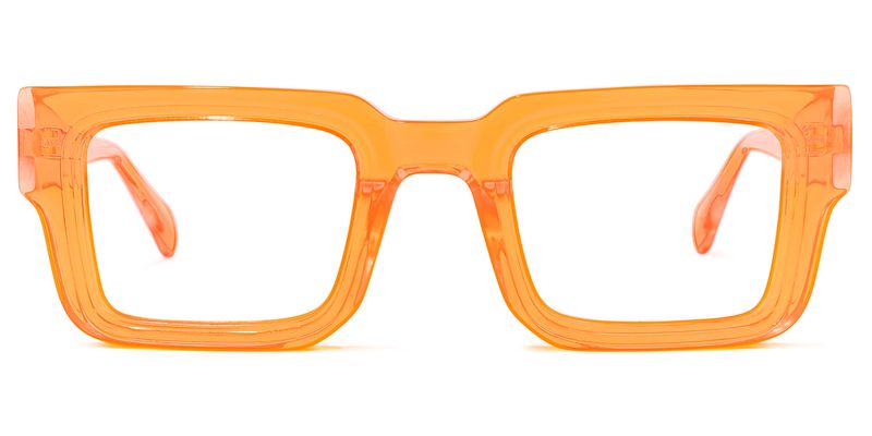 Cherie - Vibrant Orange Chunky Bold Square Glasses