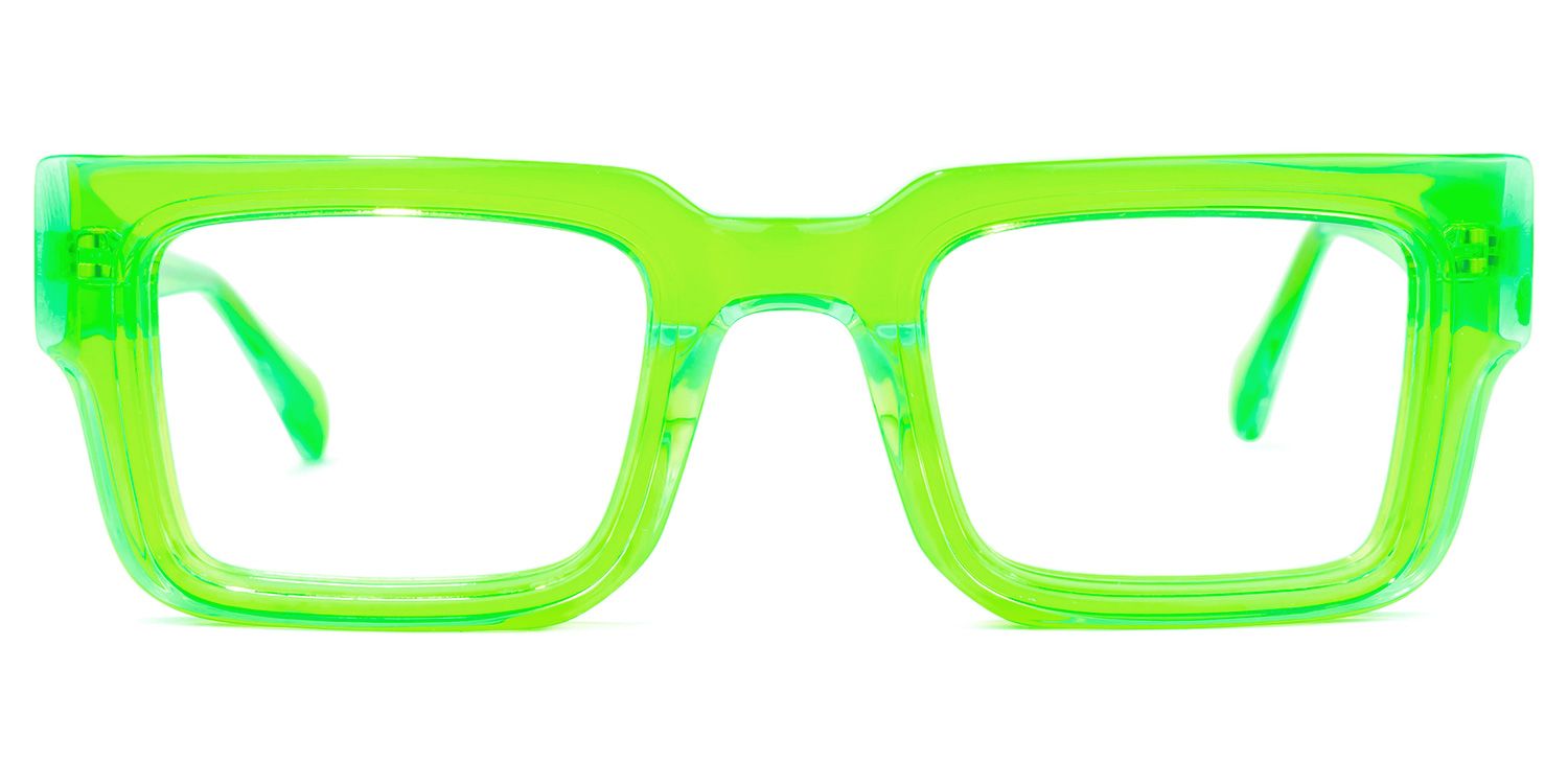 Cherie - Rectangle Green Eyeglasses | Vooglam Angle View