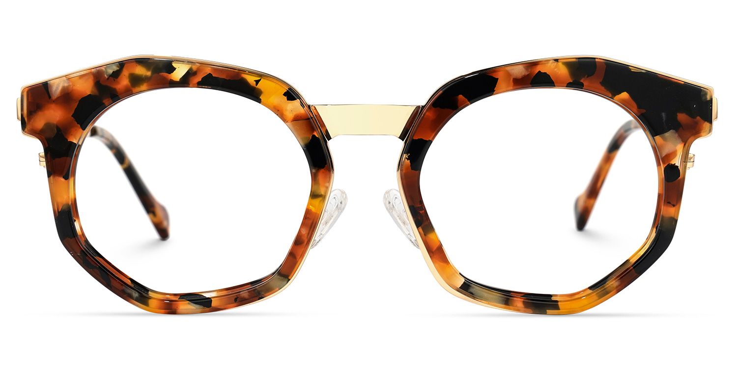 Basisky - Geometric Tortoise Eyeglasses | Vooglam Angle View