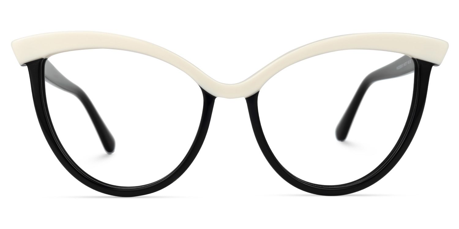 Florido - Cat Eye White Eyeglasses | Vooglam Angle View