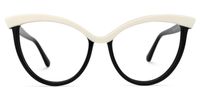 Florido - Cat Eye White Eyeglasses | Vooglam Angle View