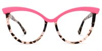 Florido - Cat Eye Pink Eyeglasses | Vooglam Angle View