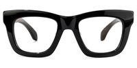 Abishag - Rectangle Black Eyeglasses | Vooglam Angle View