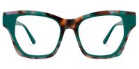 Velasco - Square Green/Floral Eyeglasses | Vooglam Angle View