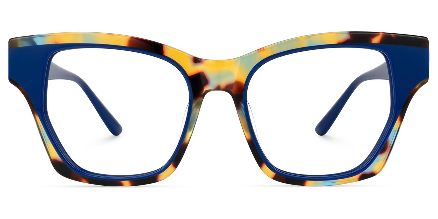 Velasco - Square Blue/Tortoise Eyeglasses | Vooglam Angle View