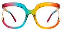 Eduarda - Square Multicolor Eyeglasses | Vooglam Angle View