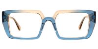 Aponte - Rectangle Blue Two-tone Eyeglasses | Vooglam Angle View