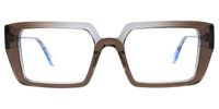 Aponte - Rectangle Brown Eyeglasses | Vooglam Angle View