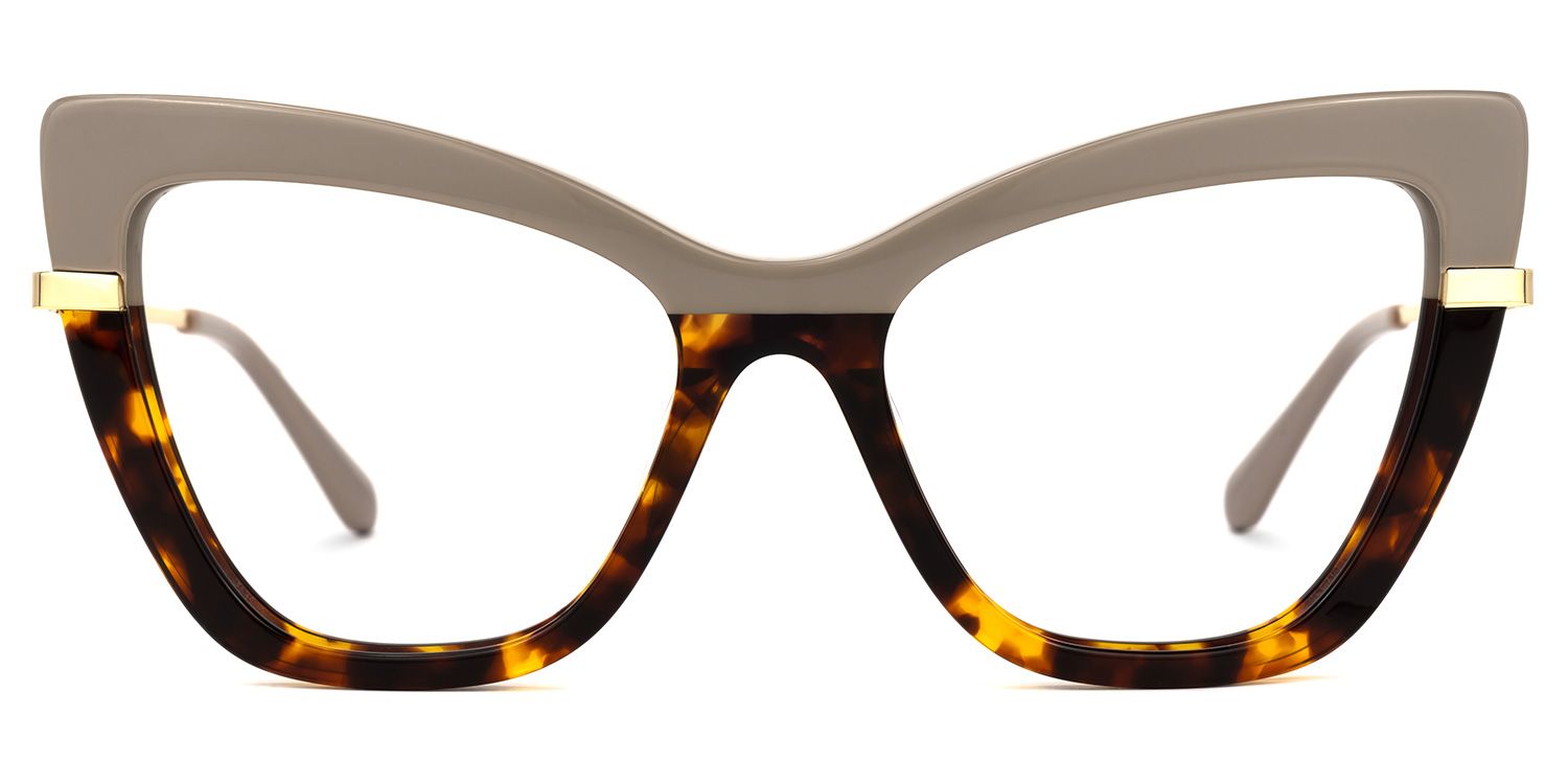 Lunsford - Cat Eye Brown/Tortoise Two-tone Eyeglasses | Vooglam Angle View