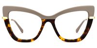 Lunsford - Cat Eye Brown/Tortoise Two-tone Eyeglasses | Vooglam Angle View
