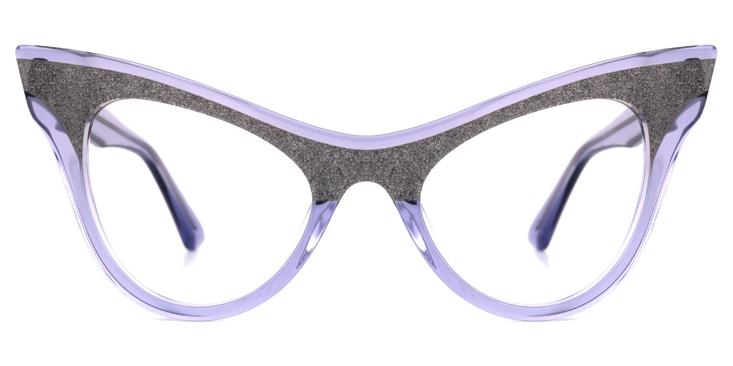 Cintron - Cat Eye Purple Eyeglasses | Vooglam Angle View