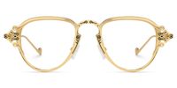 Twyman - Aviator Gold Eyeglasses | Vooglam Angle View