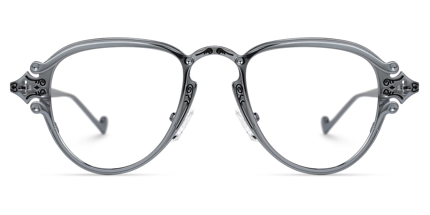 Twyman - Aviator Grey Eyeglasses | Vooglam Angle View
