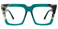 Zamudio - Square Green Eyeglasses | Vooglam Angle View