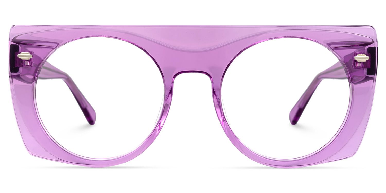 Archibald - Aviator Purple Eyeglasses | Vooglam Angle View