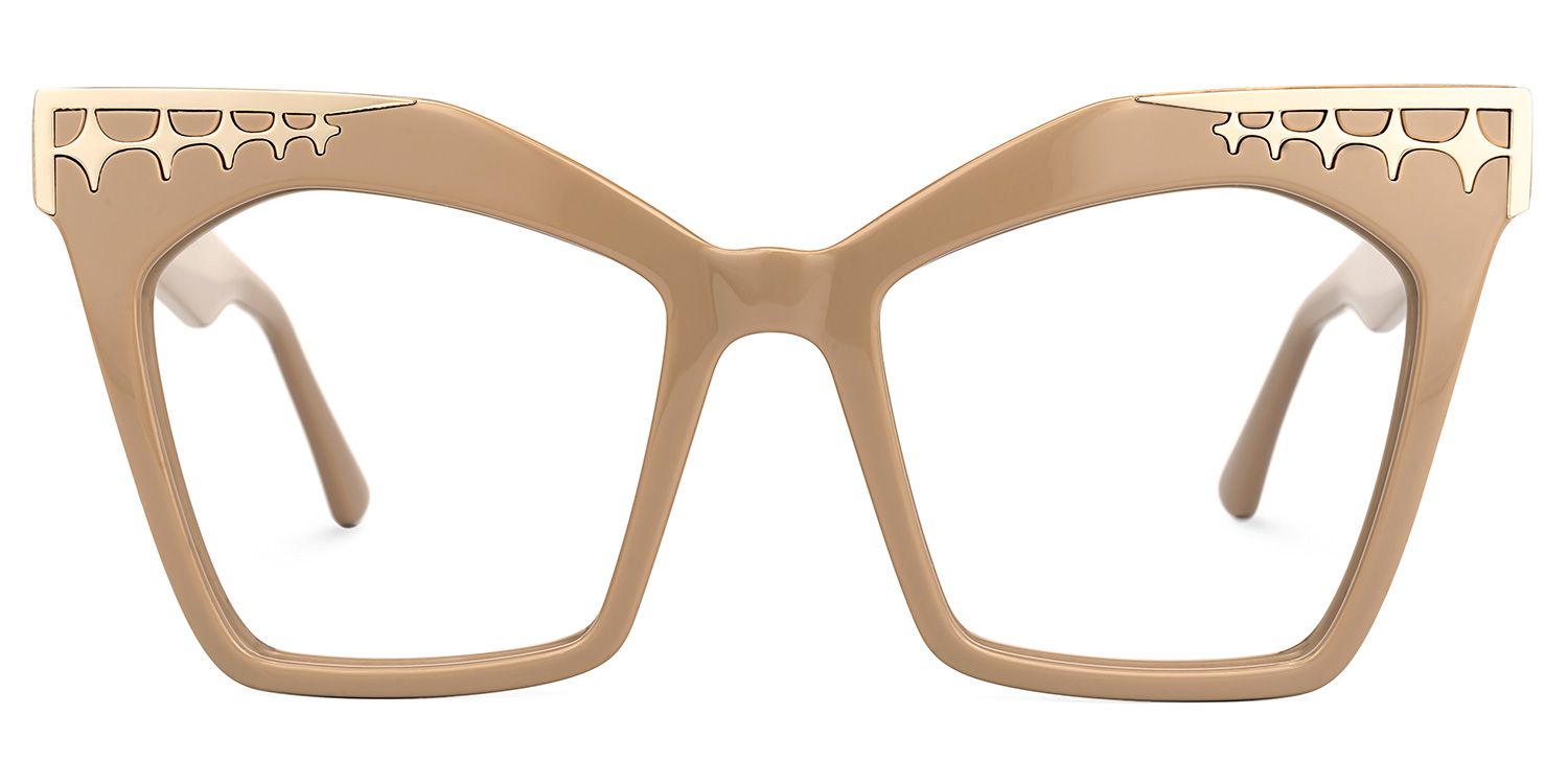 Berton - Square Brown Eyeglasses | Vooglam Angle View