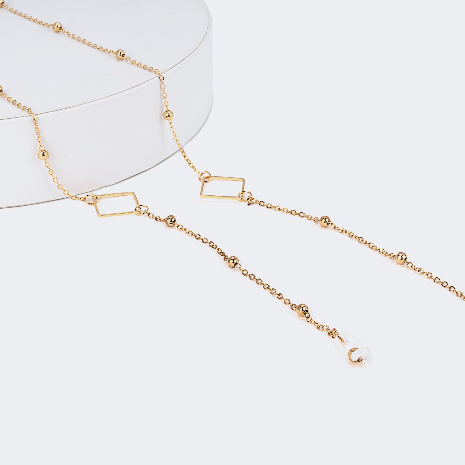 Stylish Gold Glasses Chains by Vooglam.com - Angle View