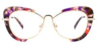 Alawn - Cat Eye Purple/Floral Eyeglasses | Vooglam Angle View