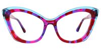 Gonzales - Cat Eye Purple/Floral Eyeglasses | Vooglam Angle View