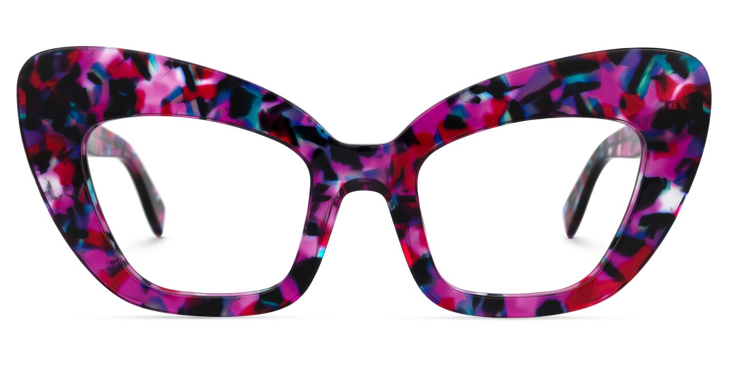 Zuzanna - Floral Cat Eye Prescription Glasses | Vooglam Angle View