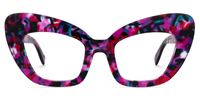 Zuzanna - Floral Cat Eye Prescription Glasses | Vooglam Angle View