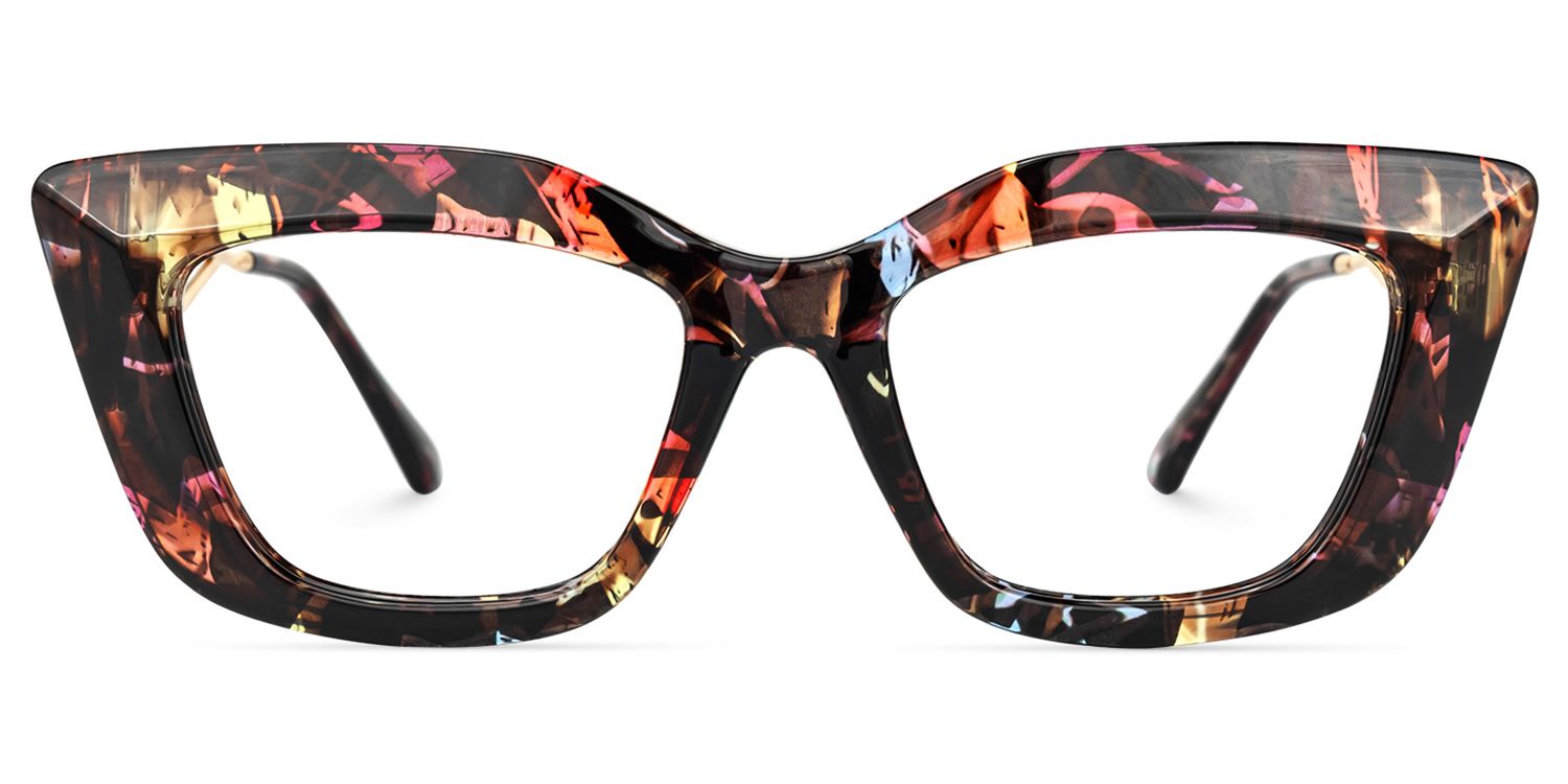 Walburga -Bold Walburga Flower Print Eyeglasses | Vooglam Angle View