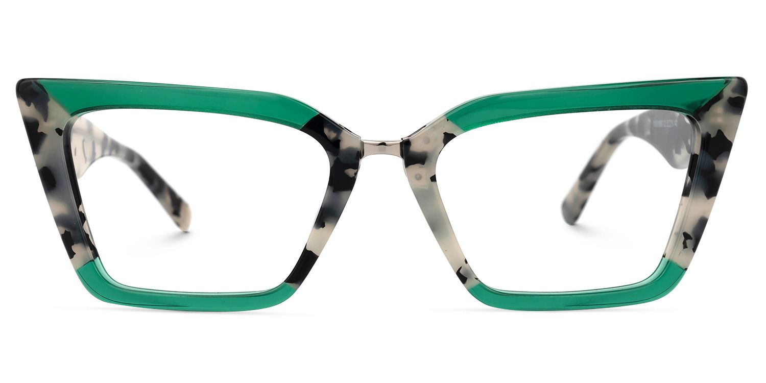 Petrie - Avant Grarde Green Tortoiseshell Eyeglasses | Vooglam Angle View