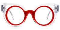 Carreras - Cat Eye Red Eyeglasses | Vooglam Angle View