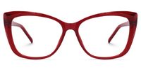 Square Red Eyeglasses | Vooglam.com Angle View